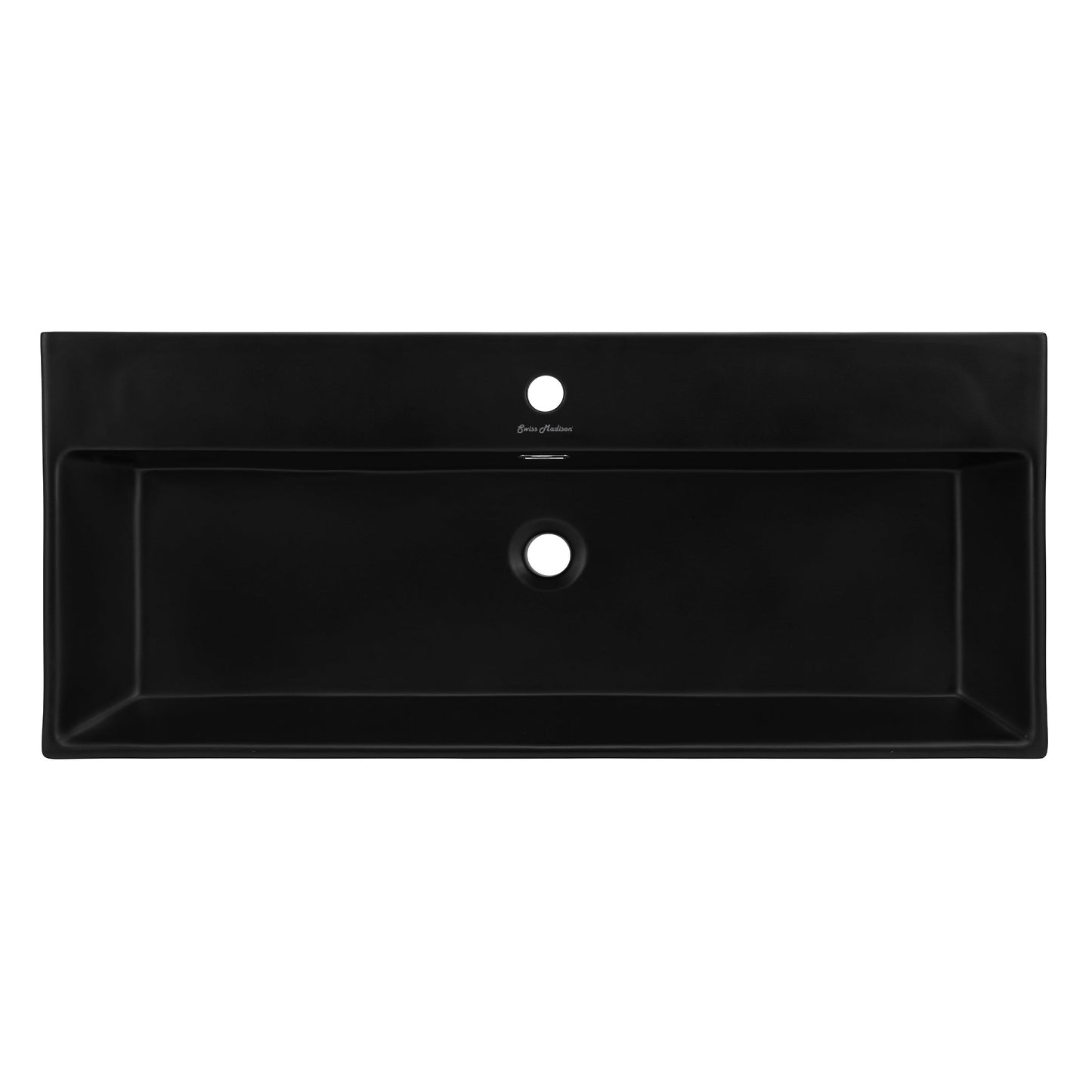 Swiss Madison Claire 40" Console Sink Matte Black Basin Chrome Legs - SM-CS764 - Backyard Provider