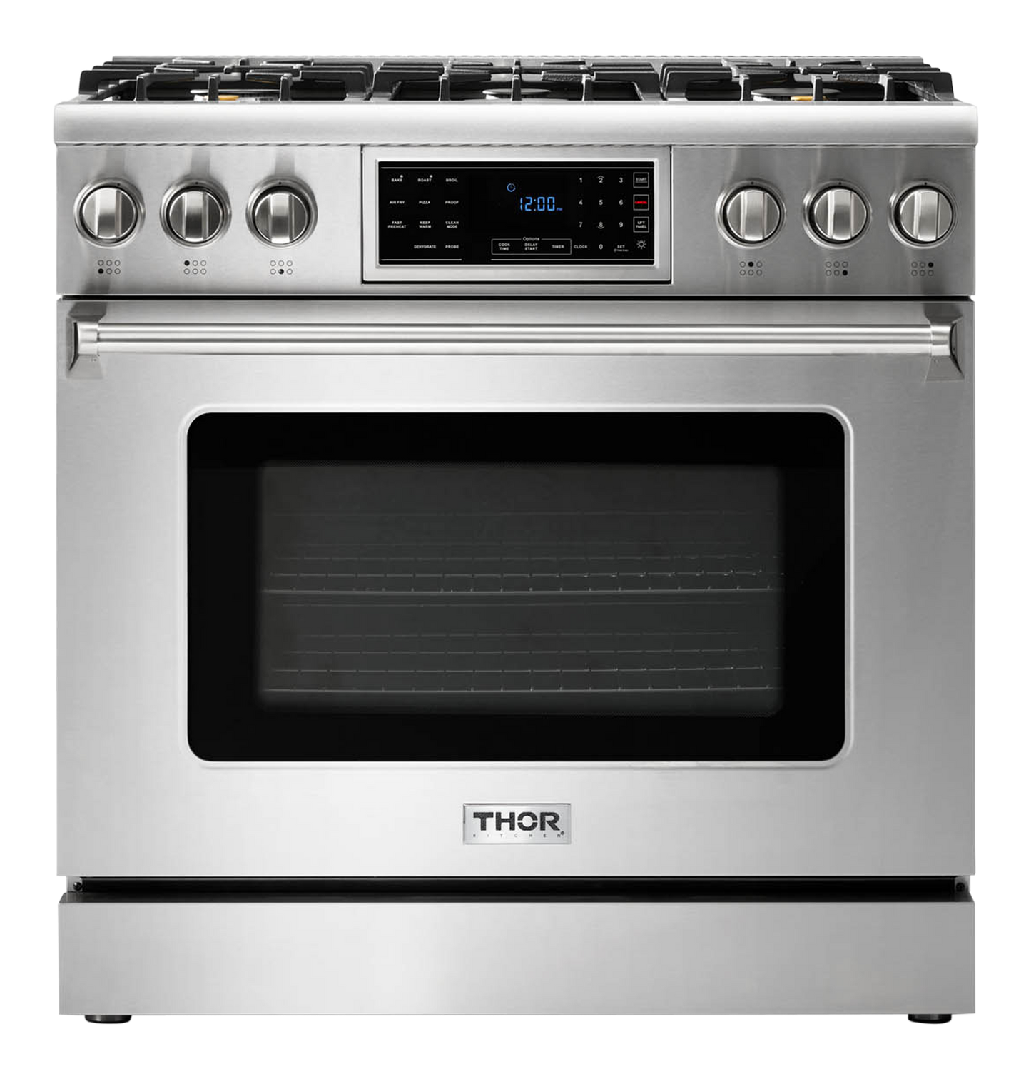 Thor Kitchen 36-Inch Tilt Panel Professional Liquid Propane Range - TRG3601LP