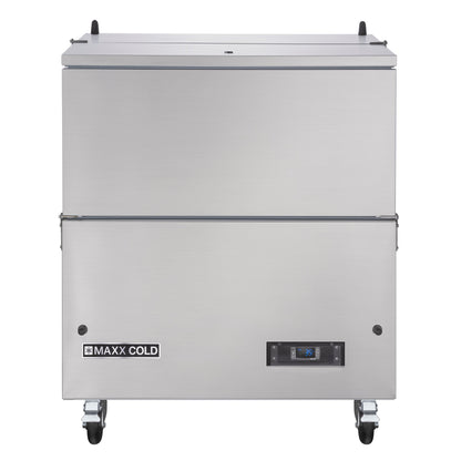 Maxx Cold Milk Cooler, 34"W, Stores up to (8) 13" Milk Crates, in Stainless Steel - MXMC34HC
