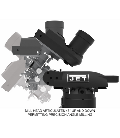 JET Elite EVS-949 Mill with 3-Axis Newall DP700 (Quill) DRO and X-Axis JET Powerfeed - JT9-894359