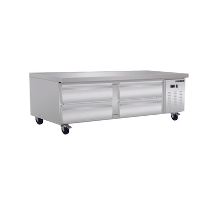 Maxx Cold Four-Drawer Refrigerated Cheg Base, 74"W, 11.1 cu. ft. Storage Capacity, in Stainless Steel - MXCB72HC